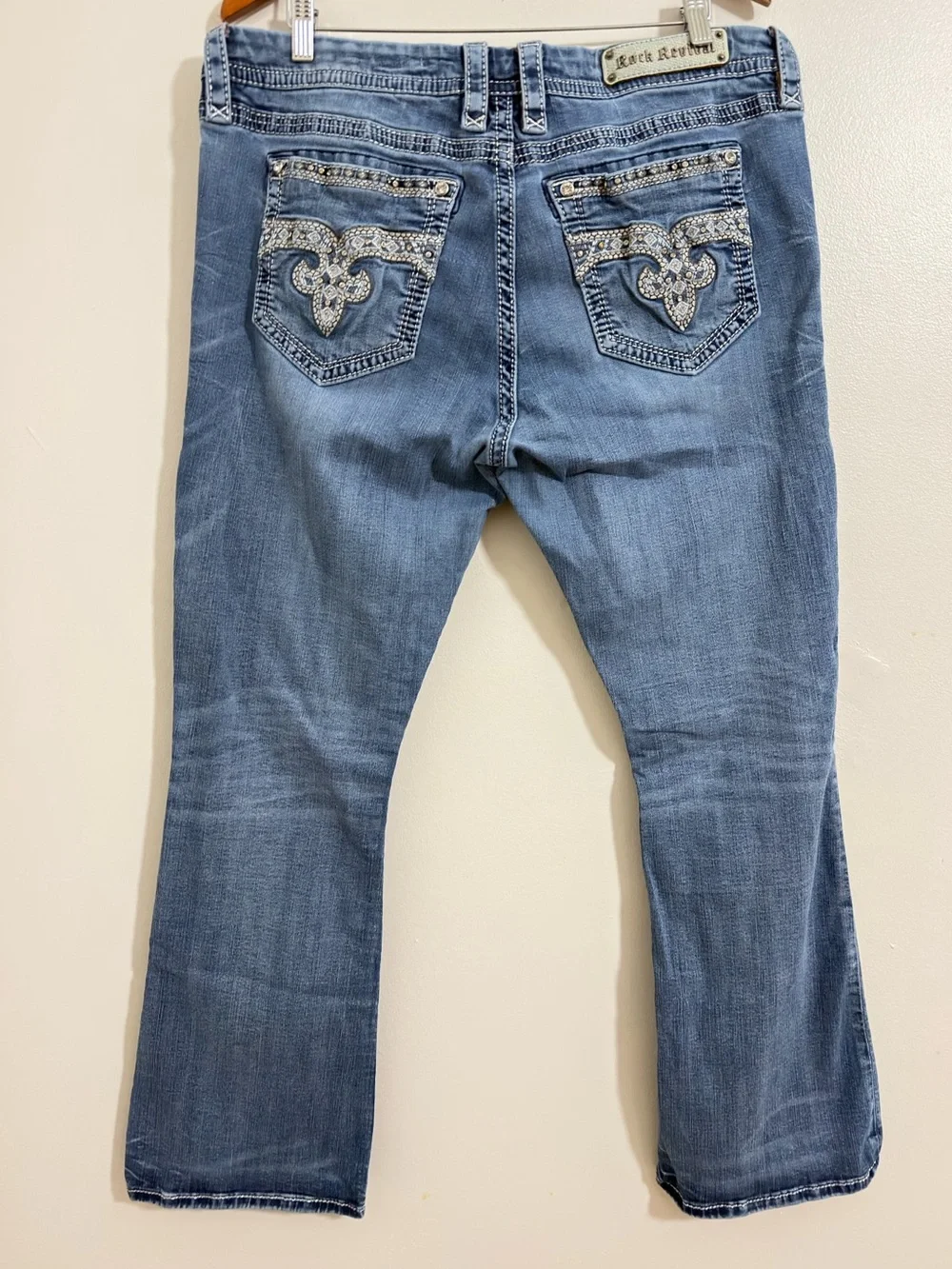 Rock Revival Jean Easy BootCut Retro City Luxury Haines Women EUC Size 36